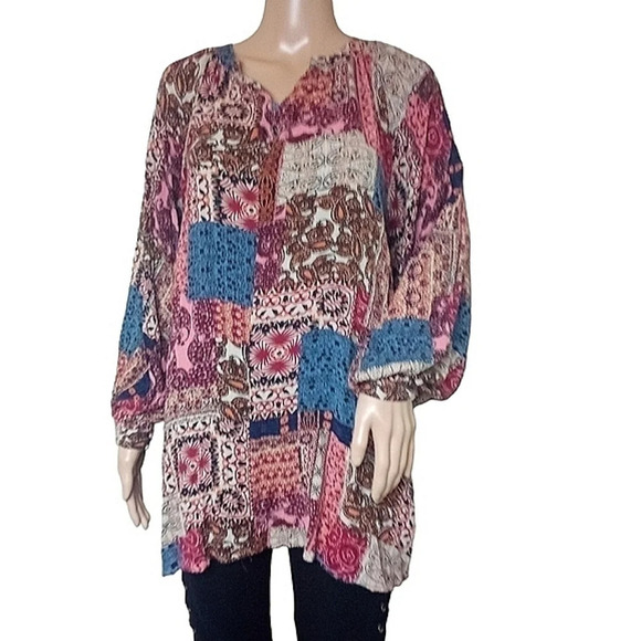 Umgee Multicolored Paisley Patchwork Dress - Picture 1 of 6